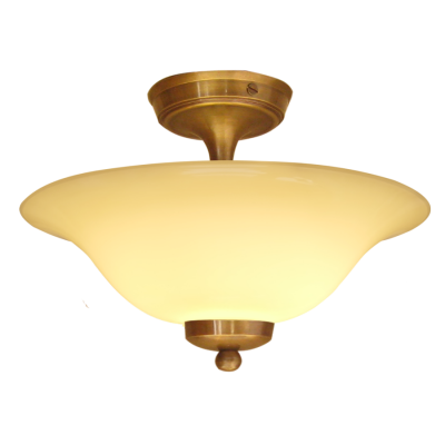 Deckenlampe DLV K altmessing + Lampenglas S 35 opal